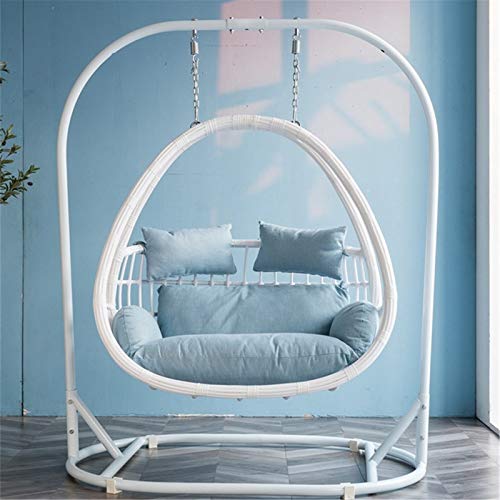 yaunli Swing Hammock Silla Cesta Colgante Silla De Mimbre Silla Perezosa Silla Mecedora para El Hogar Silla Doble Colgante Silla de Hamaca Pesada (Color : White, Size : One Size)