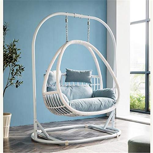 yaunli Swing Hammock Silla Cesta Colgante Silla De Mimbre Silla Perezosa Silla Mecedora para El Hogar Silla Doble Colgante Silla de Hamaca Pesada (Color : White, Size : One Size)