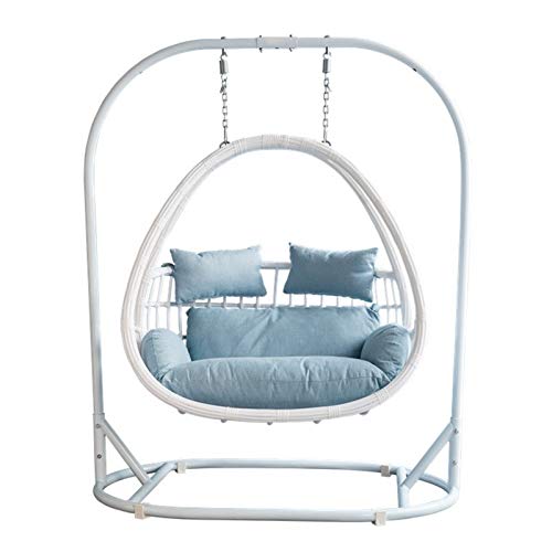 yaunli Swing Hammock Silla Cesta Colgante Silla De Mimbre Silla Perezosa Silla Mecedora para El Hogar Silla Doble Colgante Silla de Hamaca Pesada (Color : White, Size : One Size)