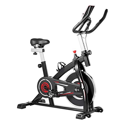 YBZS Bicicleta Estática para Interiores, Bicicleta De Ejercicios Giratoria Familiarultra Silenciosa para,aeróbico Tipo Cojín Cómodo con,Pantalla LCD / 150 Kg De Peso,A