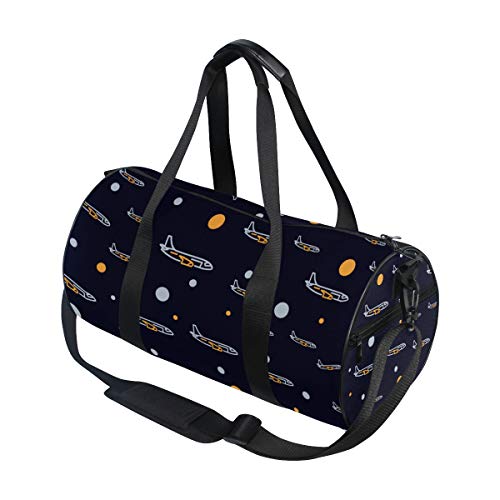 YCHY Gym Bag,Bolsa de Deporte Icono de avión Estilo de línea Aislado en,Nuevo Cubo con Estampado de Lienzo Bolsa de Deporte Bolsas de Fitness Bolsa de Viaje de Lona