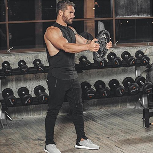 YeeHoo Camiseta Sudaderas Culturismo Muscular Chaleco Camiseta sin Mangas Camiseta Deportiva de Tirantes Tank Top algodón YeeHoo Camiseta Sudaderas Culturismo Muscular Chaleco Camiseta sin Mangas Camiseta Deportiva de Tirantes Tank Top algodón