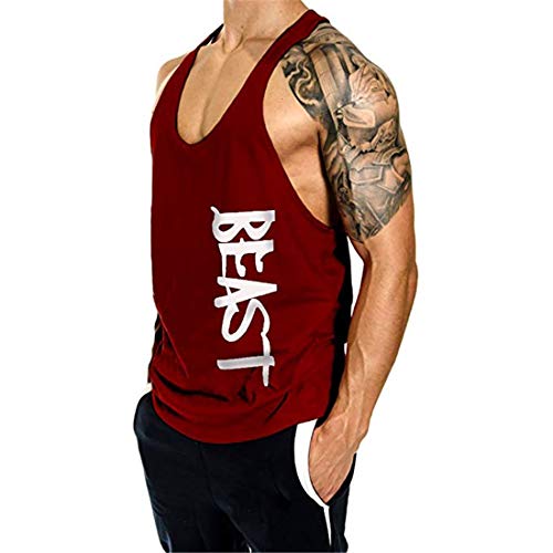 YeeHoo Hombre Beast Camisetas Bodybuilding Chaleco de Tirantes Gimnasio Tank Top Sport Vest