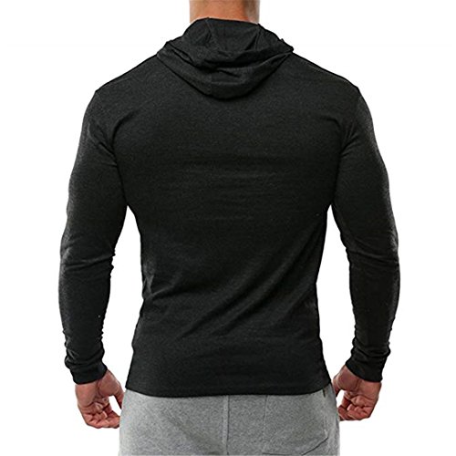 YeeHoo Hombre Bodybuilding Manga Larga Camisetas con Capucha de Tirantes Sweatshirt YeeHoo Hombre Bodybuilding Manga Larga Camisetas con Capucha de Tirantes Sweatshirt