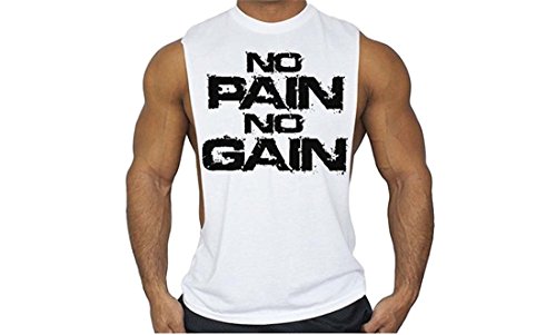 YeeHoo Hombre Camisetas de Tirantes Entrenamiento No Pain No Gain Culturismo Muscular Chaleco Camiseta de Tirantes Stringer Gimnasio
