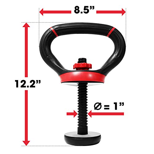 Yes4All Mancuernas ajustables 40, 50, 52.5, 60, 105 a 200 libras con opciones de conector, Mango de pesa rusa ajustable.