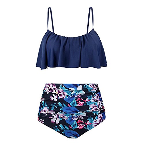 Yesmile Ropa de Baño Mujer Bikini Deportivo Mujeres Alta Cintura Bikinis Traje de Baño Swimsuit Mujer Retro Beachwear Bikini Set (L, Azul) Yesmile Ropa de Baño Mujer Bikini Deportivo Mujeres Alta Cintura Bikinis Traje de Baño Swimsuit Mujer Retro Beachwear Bikini Set (L, Azul)