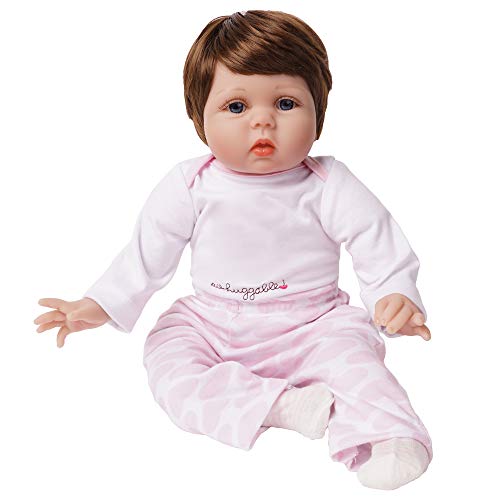 Yesteria Muñeca Reborn Muchacha Vinilo Silicona 2 Trajes Rosa 55 cm Rosa Claro con Juguete Oso