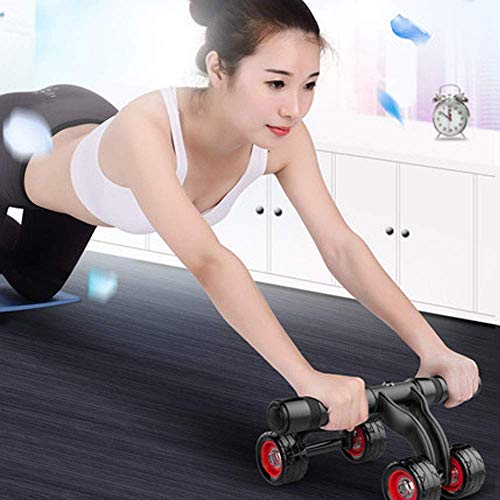 YF-SURINA Fitness y musculación Ab Roller Wheel Fitness Equipment - Ruedas de 3/4 Innovador sistema ergonómico ergonómico de tallado de rodillos abdominales Gimnasio portátil para el hogar, negro, 31