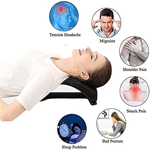 YGMXZL Dispositivo cervical del cuello de tracción,Almohadas para Cuello Masaje Almohada de viaje Cuello y Hombros para Tensión Muscular, Alivia el Dolor (Verde)