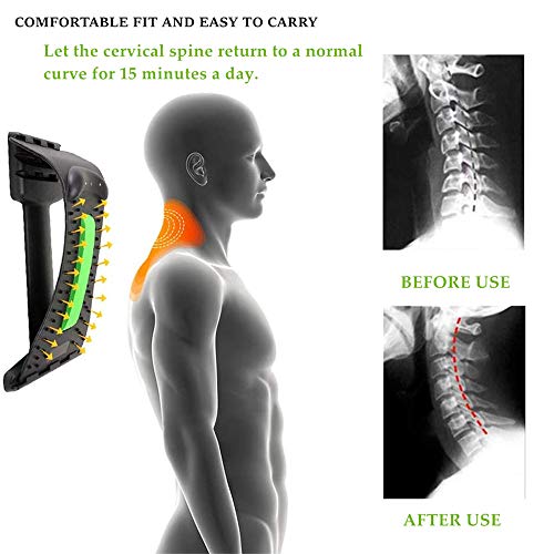 YGMXZL Dispositivo cervical del cuello de tracción,Almohadas para Cuello Masaje Almohada de viaje Cuello y Hombros para Tensión Muscular, Alivia el Dolor (Verde)