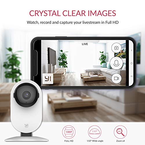 YI Cámara Vigilancia, Cámara IP Wifi 1080p Sistema de Seguridad de Full HD, Detección de Movimiento, Visión Nocturna, Audio de 2 Vias y Nube con App para iOs y Android (Blanco) YI Cámara Vigilancia, Cámara IP Wifi 1080p Sistema de Seguridad de Full HD, Detección de Movimiento, Visión Nocturna, Audio de 2 Vias y Nube con App para iOs y Android (Blanco)