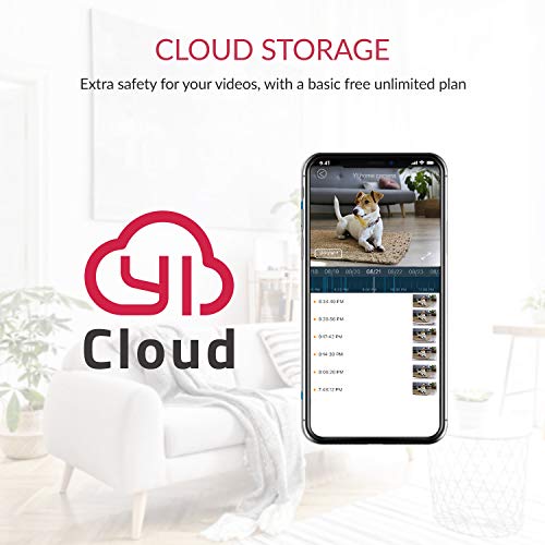 YI Cámara Vigilancia, Cámara IP Wifi 1080p Sistema de Seguridad de Full HD, Detección de Movimiento, Visión Nocturna, Audio de 2 Vias y Nube con App para iOs y Android (Blanco)