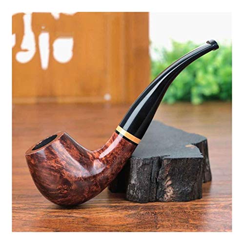 YI-LIGHT Tabaco Tubo de tobillero Tubo de Madera Maciza Curvado de Madera, Grano de Madera clásico Filtro Vintage Conjunto de Fumadores, Tabaco Fumar Tubo Regalo Regalo