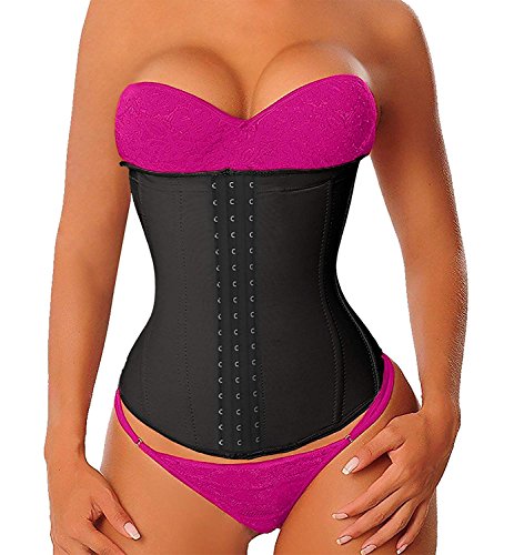 YIANNA Fajas Reductoras Adelgazantes Mujer Largo Torso Waist Trainer Trimmer Faja Reductora Cintura Postparto Colombiana Negro, 110288 Size M