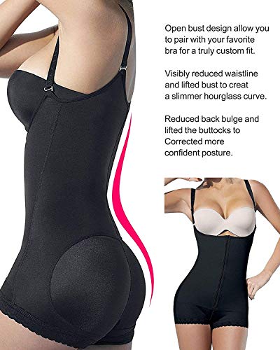 YIANNA Mujer Body Reductor Busto Abierto Corsé sin Costuras Faja Reductora Modeladora Negro Shapewear Adelgazante,UK-YA7102-Black-3XL YIANNA Mujer Body Reductor Busto Abierto Corsé sin Costuras Faja Reductora Modeladora Negro Shapewear Adelgazante,UK-YA7102-Black-3XL