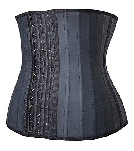 YIANNA Mujer Fajas Reductoras Adelgazante Cómodo Corsé Cintura Entrenador Waist Shaper Corset Reductor Negro con 25 Huesos de Acero, 1210 Size M