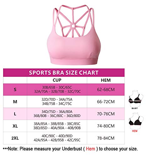 YIANNA Sujetador Deportivo Mujer Alto Impacto Top Deporte Yoga Gimnasio con Relleno Extraíble Sujetadores Deportivos Running Rosa, YA139 Size S YIANNA Sujetador Deportivo Mujer Alto Impacto Top Deporte Yoga Gimnasio con Relleno Extraíble Sujetadores Deportivos Running Rosa, YA139 Size S