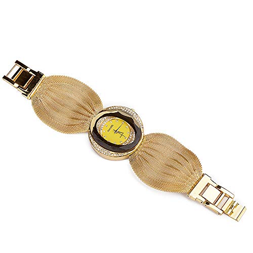 YIBOKANG Dial Elíptico De Lujo De Lujo De Lujo De Lujo De Lujo con La Red De Mariposa Creativa De Mesa con Reloj De Reloj De Regalo Hermoso (Color : Oro)