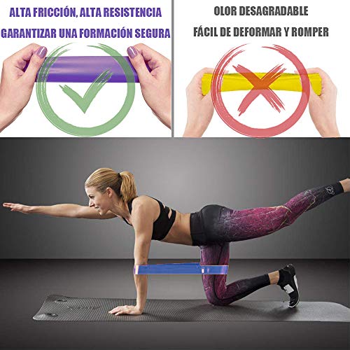 Yicente Bandas Elasticas Musculación Bandas de Resistencia para Gluteos Cadera Piernas Brazos Set de 5 Cintas Elásticas Fitness Látex Natural Bandas para Yoga Crossfit Pilate para Mujer Hombre Yicente Bandas Elasticas Musculación Bandas de Resistencia para Gluteos Cadera Piernas Brazos Set de 5 Cintas Elásticas Fitness Látex Natural Bandas para Yoga Crossfit Pilate para Mujer Hombre