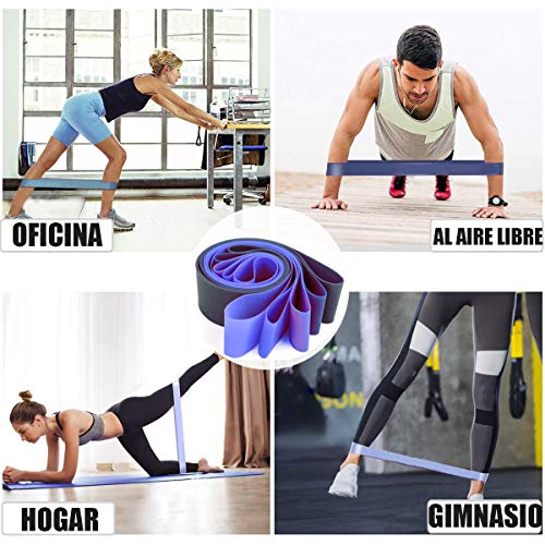 Yicente Bandas Elasticas Musculación Bandas de Resistencia para Gluteos Cadera Piernas Brazos Set de 5 Cintas Elásticas Fitness Látex Natural Bandas para Yoga Crossfit Pilate para Mujer Hombre