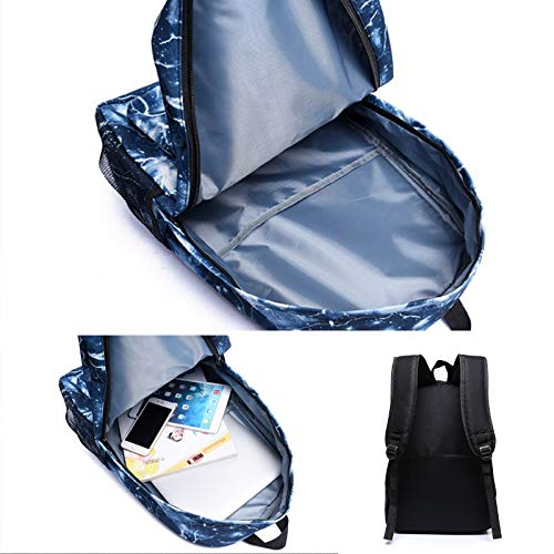 YIFANYUN TiKToK Tres Grupos de Estudiantes Masculinos y Femeninos Mochila Bandolera Bolsa de Hombro morral lápiz de Tres Piezas tiktok (Color : Black1, Size : A)