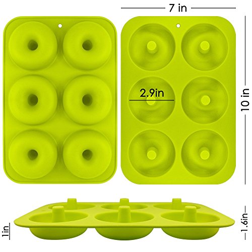 YIKEF Molde para Donut de Silicona, Juego de 2 Molde de Silicona para Hornear Donut, Antiadherente Molde de Silicona Apto para Lavavajillas, Horno, Microondas, Congelador