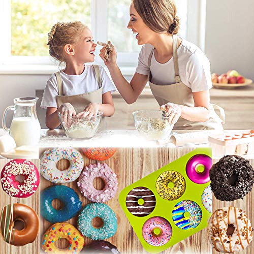 YIKEF Molde para Donut de Silicona, Juego de 2 Molde de Silicona para Hornear Donut, Antiadherente Molde de Silicona Apto para Lavavajillas, Horno, Microondas, Congelador YIKEF Molde para Donut de Silicona, Juego de 2 Molde de Silicona para Hornear Donut, Antiadherente Molde de Silicona Apto para Lavavajillas, Horno, Microondas, Congelador