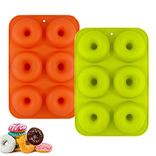 YIKEF Molde para Donut de Silicona, Juego de 2 Molde de Silicona para Hornear Donut, Antiadherente Molde de Silicona Apto para Lavavajillas, Horno, Microondas, Congelador YIKEF Molde para Donut de Silicona, Juego de 2 Molde de Silicona para Hornear Donut, Antiadherente Molde de Silicona Apto para Lavavajillas, Horno, Microondas, Congelador