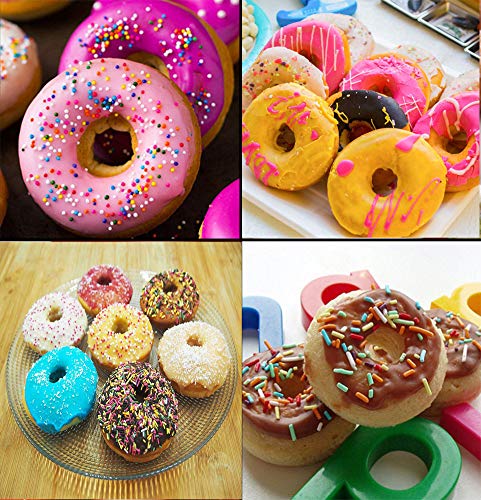 YIKEF Molde para Donut de Silicona, Juego de 2 Molde de Silicona para Hornear Donut, Antiadherente Molde de Silicona Apto para Lavavajillas, Horno, Microondas, Congelador