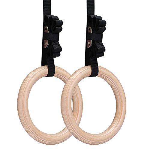 Yimidear Anillos de Gimnasia, Madera Anillos Olímpicos con Correas de Hebilla Anillos de Gimnasio para Entrenamiento de Fuerza, Crossfit, Dominadas y Dips (32MM) Yimidear Anillos de Gimnasia, Madera Anillos Olímpicos con Correas de Hebilla Anillos de Gimnasio para Entrenamiento de Fuerza, Crossfit, Dominadas y Dips (32MM)
