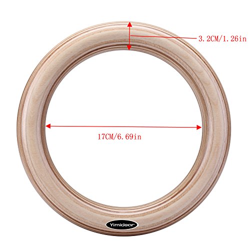 Yimidear Anillos de Gimnasia, Madera Anillos Olímpicos con Correas de Hebilla Anillos de Gimnasio para Entrenamiento de Fuerza, Crossfit, Dominadas y Dips (32MM) Yimidear Anillos de Gimnasia, Madera Anillos Olímpicos con Correas de Hebilla Anillos de Gimnasio para Entrenamiento de Fuerza, Crossfit, Dominadas y Dips (32MM)