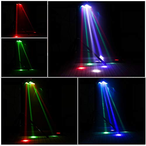 Yimosi 60W,RGBW(4 en 1) 8 LEDs DMX512 Luz de discoteca Iluminación de escenario Lámpara de escena Comando de voz para DJ Partido Fiesta Bar Club Escenario Teatro