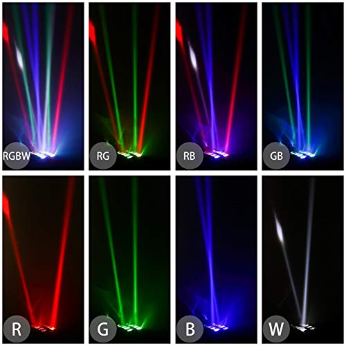 Yimosi 60W,RGBW(4 en 1) 8 LEDs DMX512 Luz de discoteca Iluminación de escenario Lámpara de escena Comando de voz para DJ Partido Fiesta Bar Club Escenario Teatro