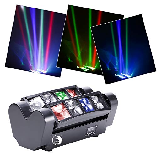 Yimosi 60W,RGBW(4 en 1) 8 LEDs DMX512 Luz de discoteca Iluminación de escenario Lámpara de escena Comando de voz para DJ Partido Fiesta Bar Club Escenario Teatro Yimosi 60W,RGBW(4 en 1) 8 LEDs DMX512 Luz de discoteca Iluminación de escenario Lámpara de escena Comando de voz para DJ Partido Fiesta Bar Club Escenario Teatro