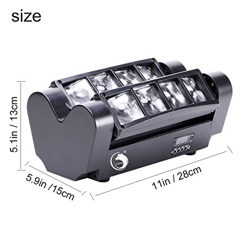 Yimosi 60W,RGBW(4 en 1) 8 LEDs DMX512 Luz de discoteca Iluminación de escenario Lámpara de escena Comando de voz para DJ Partido Fiesta Bar Club Escenario Teatro Yimosi 60W,RGBW(4 en 1) 8 LEDs DMX512 Luz de discoteca Iluminación de escenario Lámpara de escena Comando de voz para DJ Partido Fiesta Bar Club Escenario Teatro