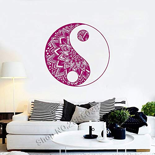 Yin Yang Yoga Patrón Tatuajes de pared Mandala Pegatina Vinilo Extraíble Decoración del hogar Bohemio Bohemio Estilo Papel pintado Creativo Calcomanía A2 M 56cm x 56cm