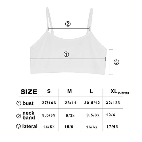 YINI - Vuelta al cole. Top sujetador ajustable con tirantes en los hombros, para niñas y chicas, 3 unidades Negro 3 piezas (negro/blanco/gris). Small YINI - Vuelta al cole. Top sujetador ajustable con tirantes en los hombros, para niñas y chicas, 3 unidades Negro 3 piezas (negro/blanco/gris). Small