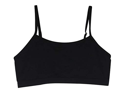 YINI - Vuelta al cole. Top sujetador ajustable con tirantes en los hombros, para niñas y chicas, 3 unidades Negro 3 piezas (negro/blanco/gris). Small