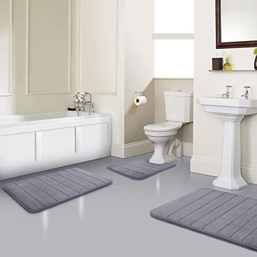 YIQI Alfombras de baño, Alfombra de baño Suave Alfombra de baño (40x60 cm, Gris)