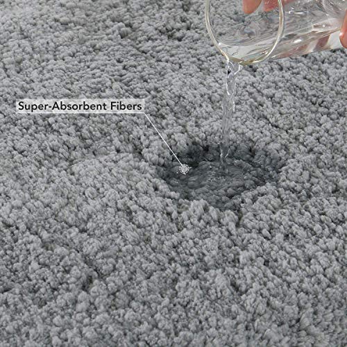 YIQI Alfombrilla de baño Absorbente de Agua Extra Gruesa Alfombra de baño de Microfibra Alfombra de baño Antideslizante Alfombras de Felpa Gruesas Lavables (Gris 40x60 cm)