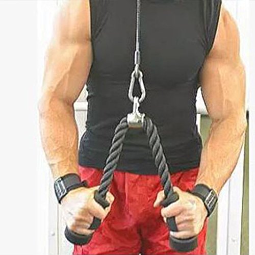yiqi Heavy Duty Tricep Rope Cable de fijación para Fitness, Body Building & Gimnasio – Pull Down Cuerda Equipo, Negro