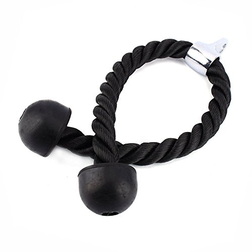 yiqi Heavy Duty Tricep Rope Cable de fijación para Fitness, Body Building & Gimnasio – Pull Down Cuerda Equipo, Negro yiqi Heavy Duty Tricep Rope Cable de fijación para Fitness, Body Building & Gimnasio – Pull Down Cuerda Equipo, Negro