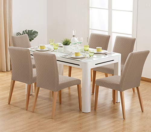 YISUN Fundas de Silla de Comedor en Jacquard, Elásticas y Modernas, Extraíbles y Lavables, Fundas de Licra para Sillas Altas 4/6 Piezas Fundas Protectoras para Sillas YISUN Fundas de Silla de Comedor en Jacquard, Elásticas y Modernas, Extraíbles y Lavables, Fundas de Licra para Sillas Altas 4/6 Piezas Fundas Protectoras para Sillas