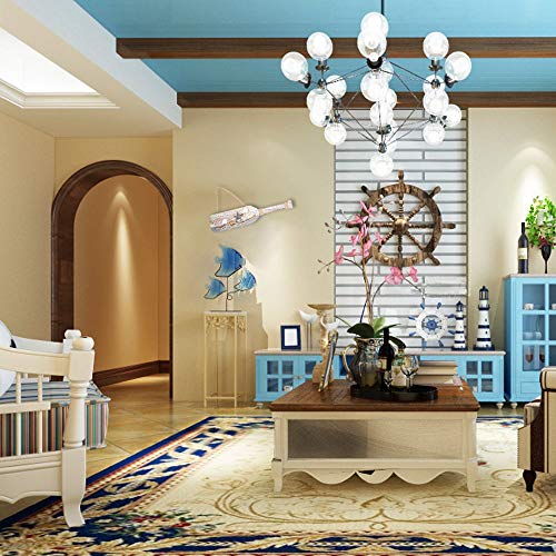 YiYa 40 CM Remos decoración de Madera con Estrellas de mar y Conchas para decoración náutica, decoración de Pared Adorno Colgante de Puerta Tema de Playa Decoración del hogar. YiYa 40 CM Remos decoración de Madera con Estrellas de mar y Conchas para decoración náutica, decoración de Pared Adorno Colgante de Puerta Tema de Playa Decoración del hogar.