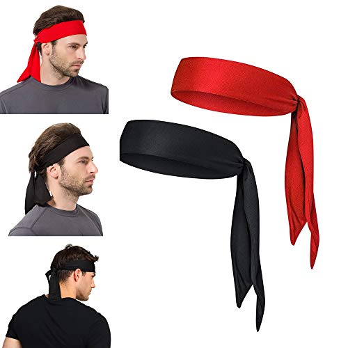 Yizhet Diadema Deportiva Unisex Bandas de Cabeza Delgadas Diadema Antideslizante Suave Pelo Banda, Adecuado para Baloncesto, Tenis, Yoga, Ciclismo, Fútbol (2 Piezas)