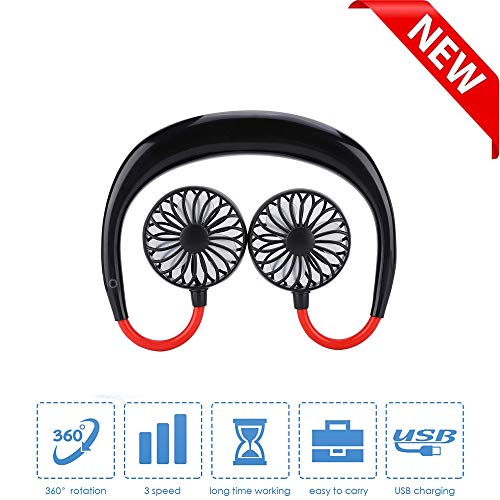 Yizhet Ventilador Cuello Ventilador USB Portátil Mini Ventilador de 3 Velocidad USB Colgante Cuello Abanico Viajes Deportivo Fan Portátil Ventilador Personal Portátil, Diseño de Auriculares Yizhet Ventilador Cuello Ventilador USB Portátil Mini Ventilador de 3 Velocidad USB Colgante Cuello Abanico Viajes Deportivo Fan Portátil Ventilador Personal Portátil, Diseño de Auriculares