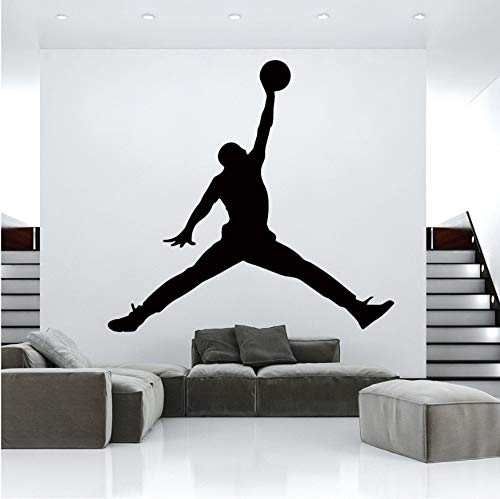 YLGG Jordan Baloncesto Vinilo Etiqueta De La Pared Wallpaper para Habitaciones De Los Niños Dormitorio Decoración Mural Gym Habitación Decoración Accesorios 104 Cm X 110 Cm