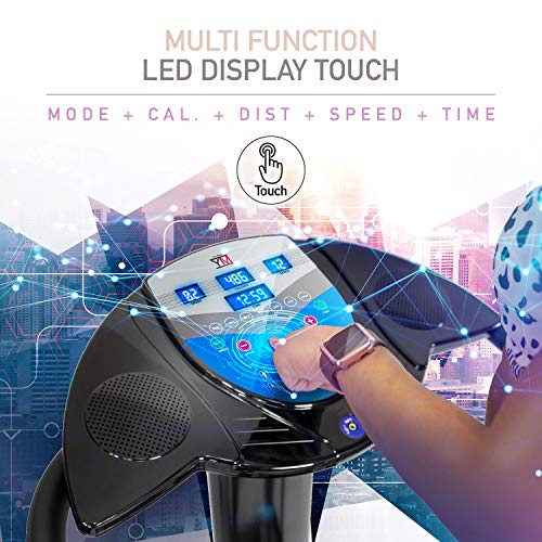 YM Plataforma Vibratoria de Fitness, tonificación y adelgazamiento reafirmante, intensidad ajustable, 10 PROGRAMS + Auto, pantalla, cardio, elásticos de fitness YM Plataforma Vibratoria de Fitness, tonificación y adelgazamiento reafirmante, intensidad ajustable, 10 PROGRAMS + Auto, pantalla, cardio, elásticos de fitness