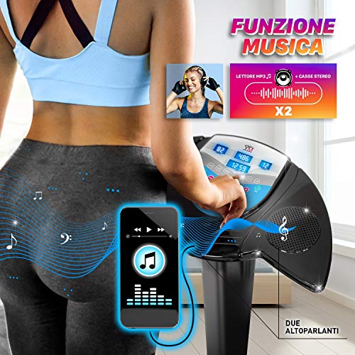 YM Plataforma Vibratoria de Fitness, tonificación y adelgazamiento reafirmante, intensidad ajustable, 10 PROGRAMS + Auto, pantalla, cardio, elásticos de fitness